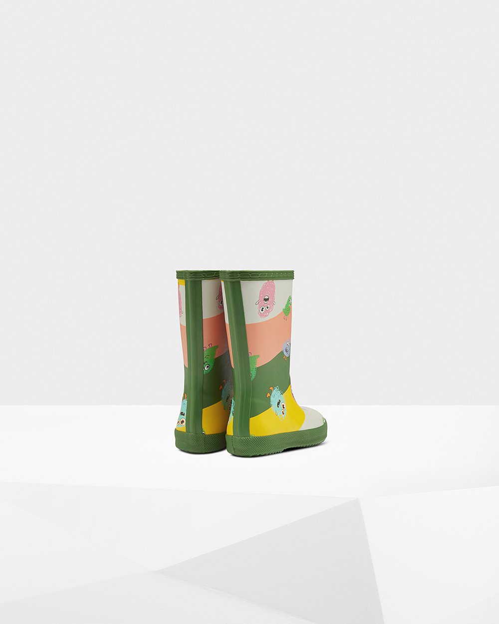 Hunter Niños Original First Classic Scribble Print - Botas de Lluvia Verde - 437-WZLXJF